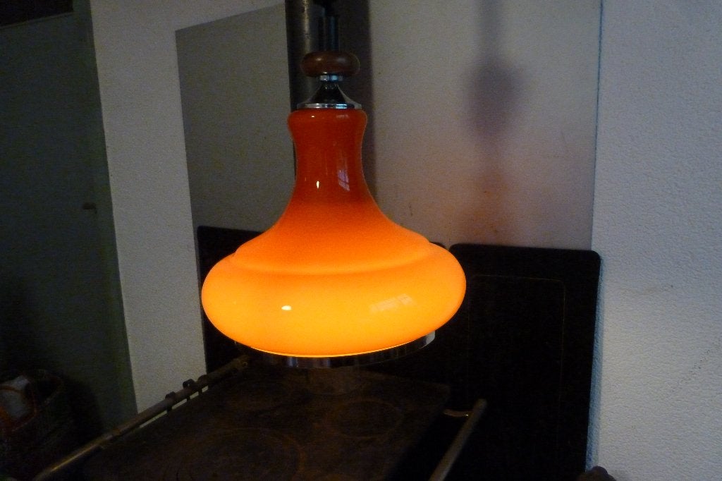 PEILL&PUTZLER,HANGLAMP,SIXTIES,ZEVENTIES,MID-CENTURY,VINTAGE, Gebruikt, SIXTIES,ZEVENTIES,POP,MID-CENTURY,SPACE AGE, Glas, E27 (groot)