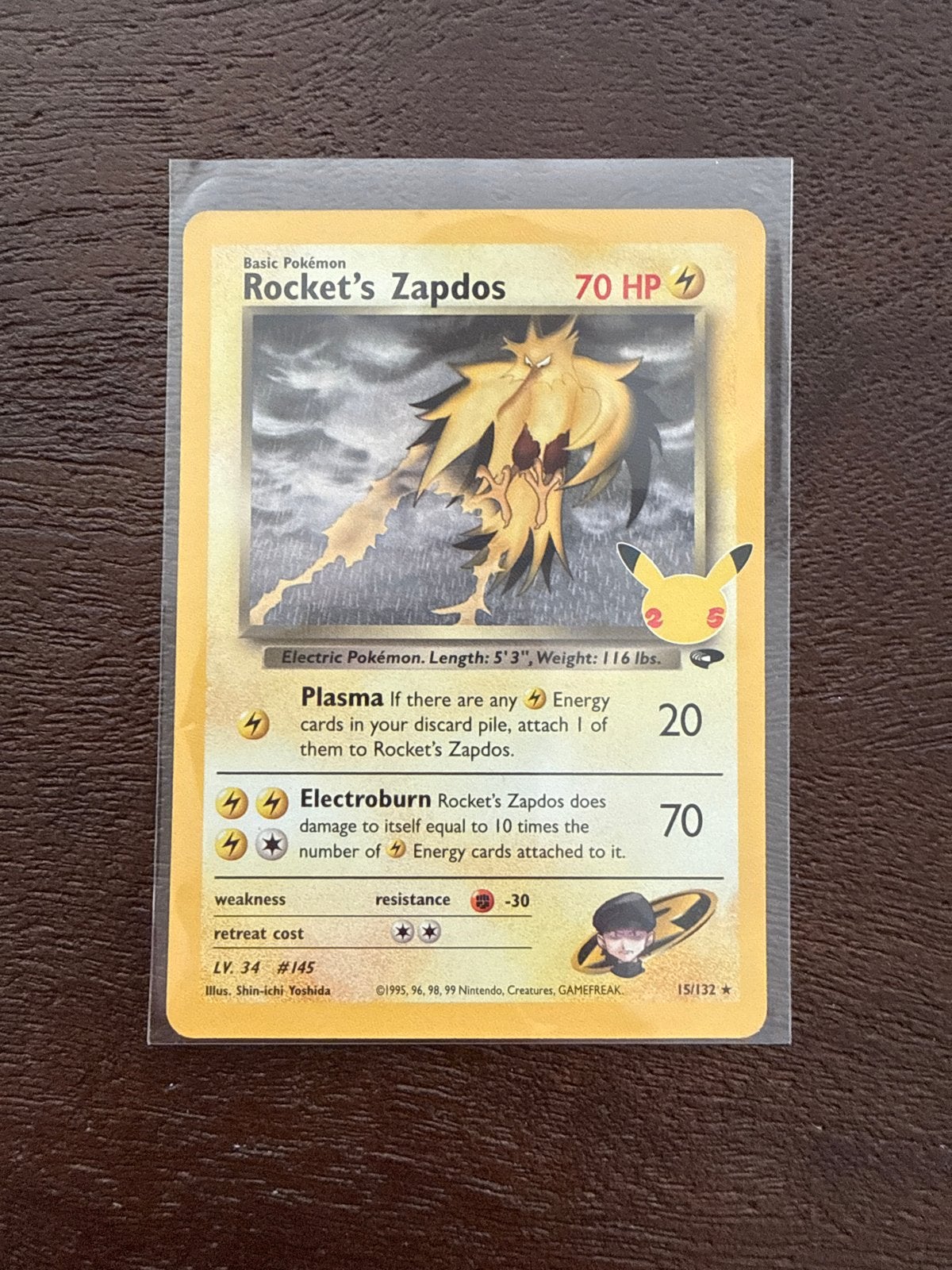 Pokémon Kaart Rocket's Zapdos 15/132 CEL, Ophalen of Verzenden, Zo goed als nieuw, Losse kaart