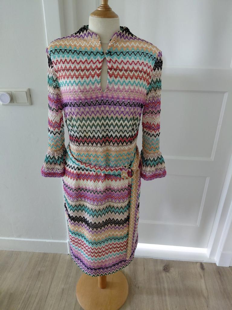 ANA ALCAZAR, jurk, M, opengewerkt, zigzag,kleur, Kleding | Dames, Jurken, Maat 38/40 (M), Overige kleuren, Ophalen of Verzenden