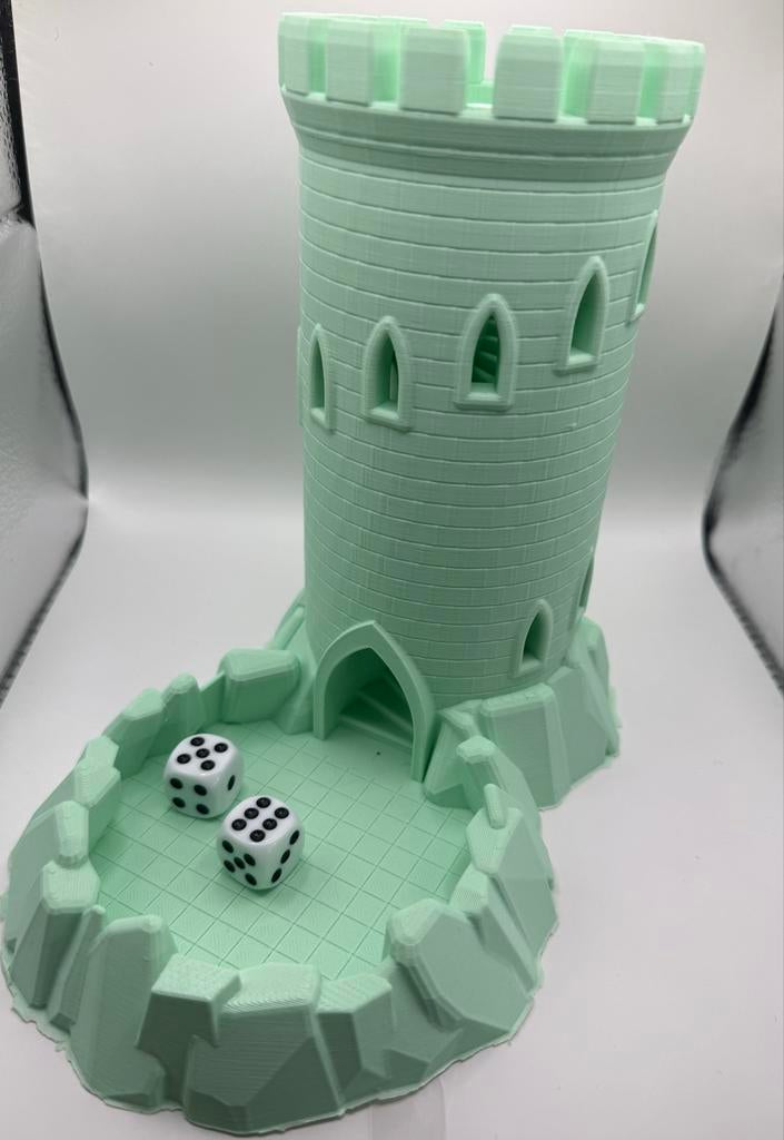 3D Geprinte Dobbelsteen Toren - Mintgroen, Hobby en Vrije tijd, Gezelschapsspellen | Overige, Een of twee spelers, Ophalen of Verzenden
