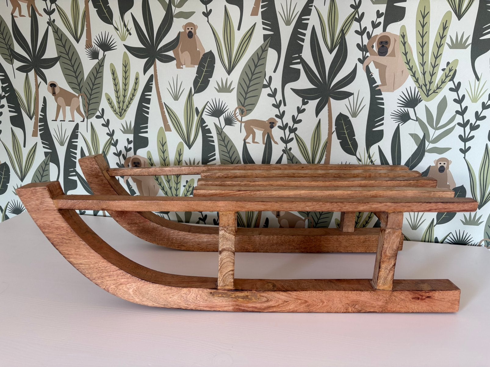 Decoratieve houten slee van mangohout - Winter/Kerst, Ophalen of Verzenden, Nieuw