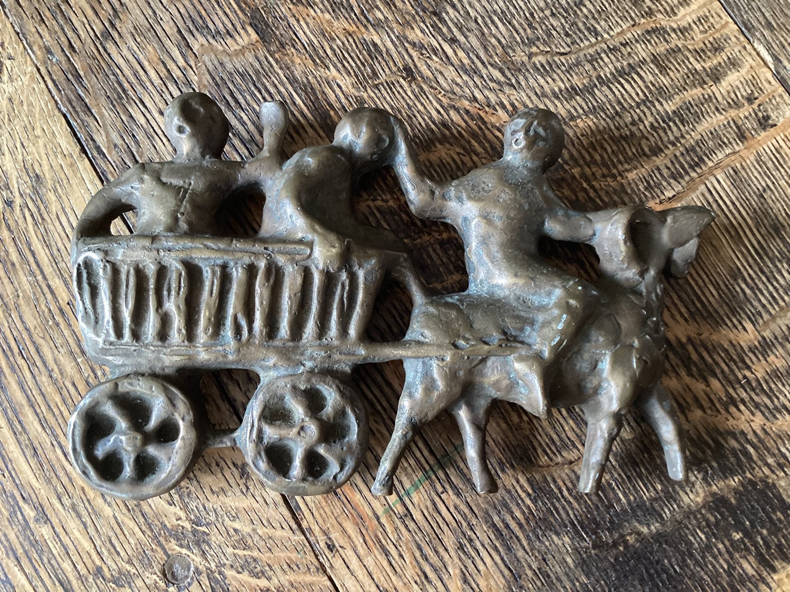 Oude brons/ koperen plaquette 23 x 14 cm voor, € 17, Antiek en Kunst, Ophalen of Verzenden