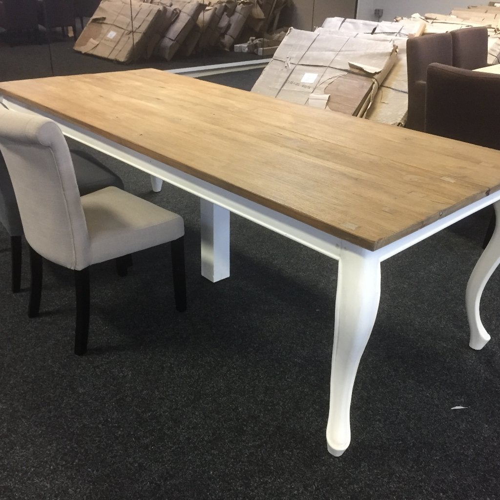eettafel Queen Ann Teak blad white-wash160 cm Laagste prijs, Teakhout, 75 cm of meer, Nieuw, Ophalen of Verzenden