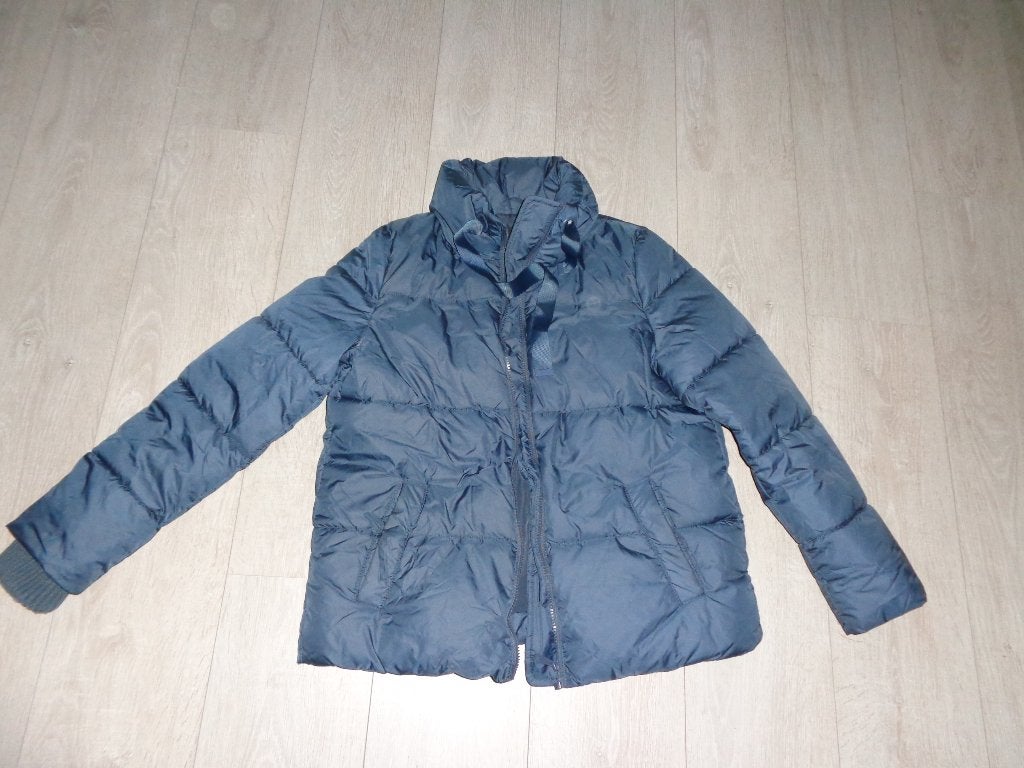 Donkerblauwe dameswinterjas van montego, maat 34, Kleding | Dames, Jassen | Winter, Ophalen of Verzenden, Zo goed als nieuw, Maat 34 (XS) of kleiner