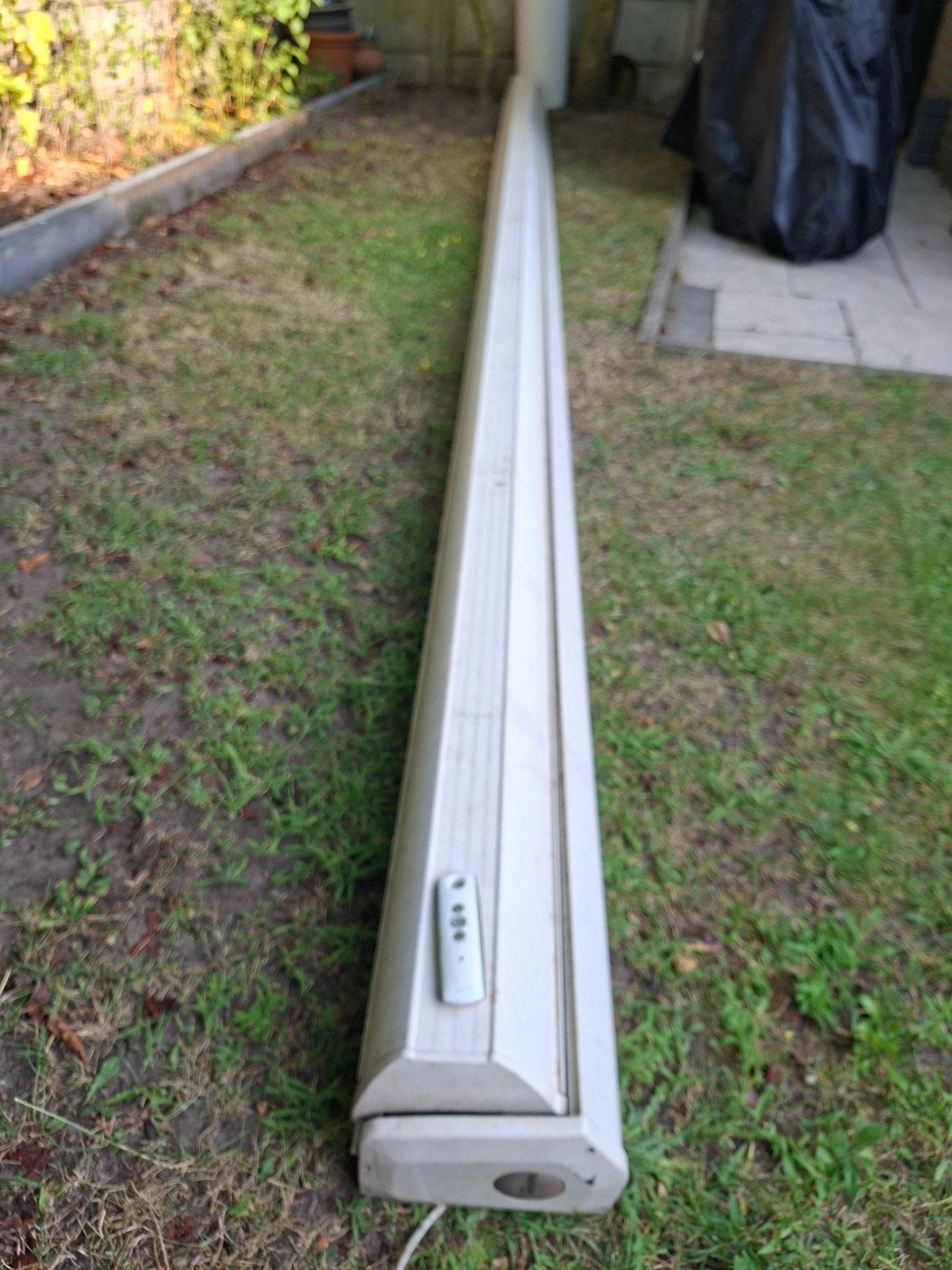 Zonnenscherm 5,75 meter breed met afstandsbediening, Ophalen, Gebruikt, Overige typen, 450 cm of meer