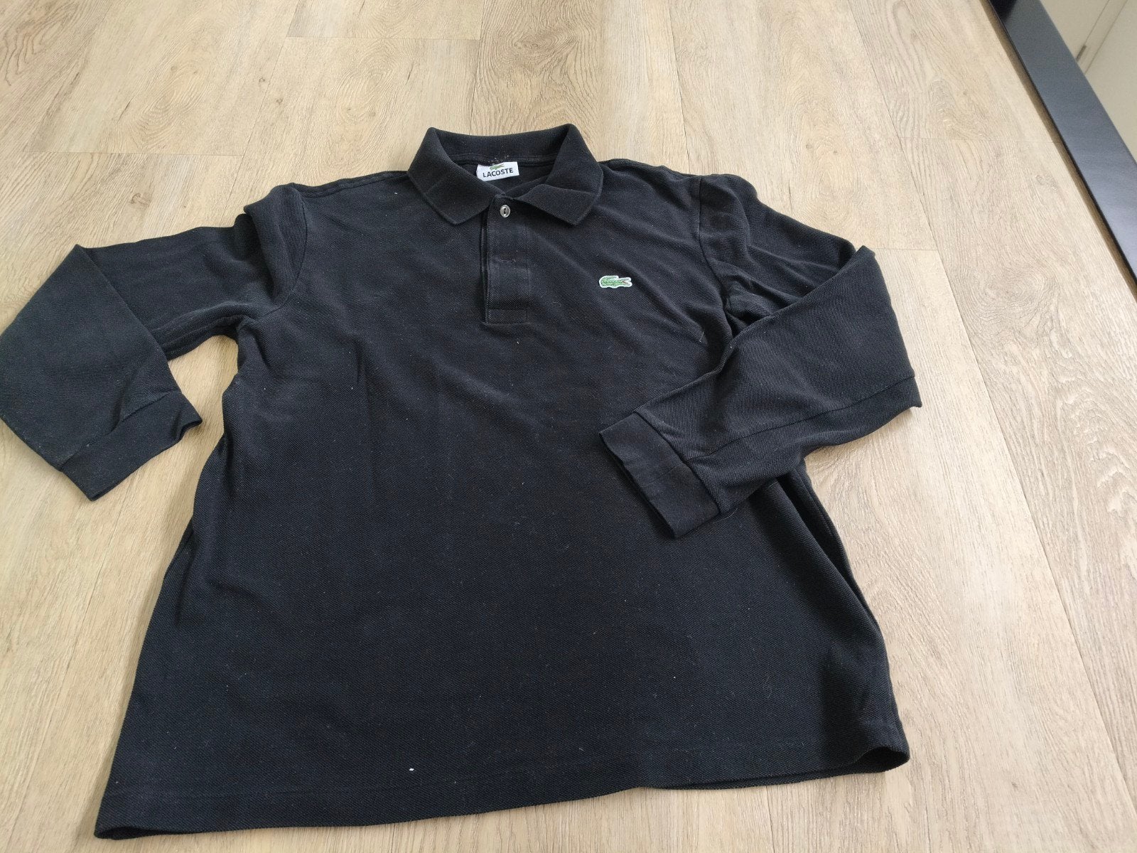 Lacoste polo lange mouwen - Maat 176 - Zwart, Ophalen of Verzenden, Gedragen, Lacoste