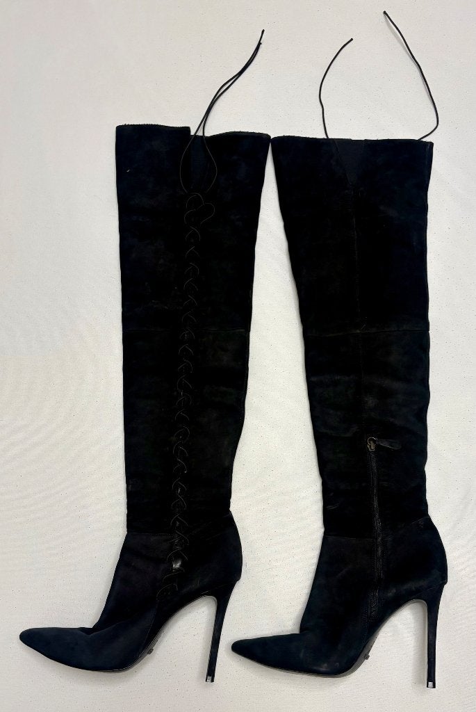 Schutz Hoge Suede Laarzen Zwart Maat 41, Hoge laarzen, Verzenden, Zwart, Schutz