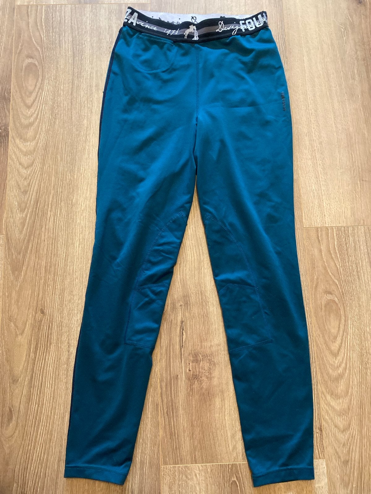 Heren paardrijbroek maat XS- Donkerblauw/groen, Blauw, Fouganza, XS, Zo goed als nieuw