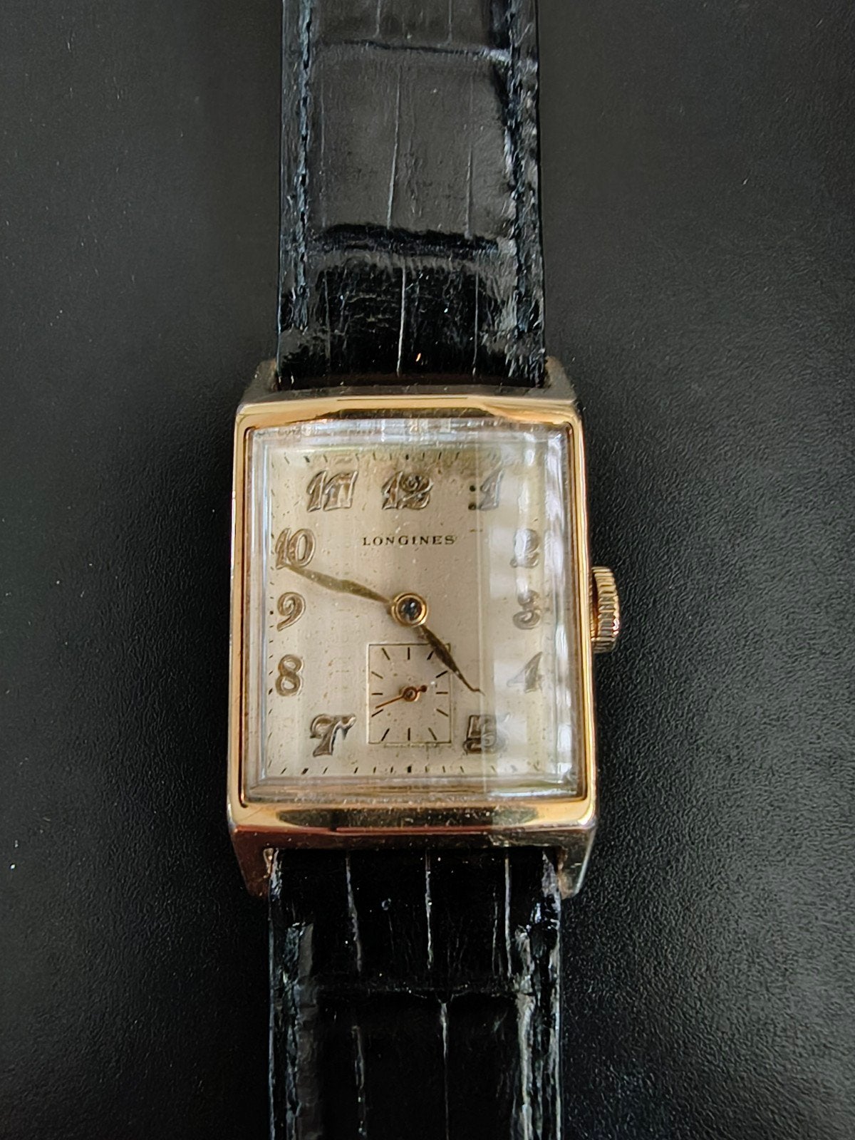 Longines Tank style, jaren '50., Sieraden, Tassen en Uiterlijk, Horloges | Antiek, Staal, Polshorloge, 1930 tot 1960, Ophalen of Verzenden