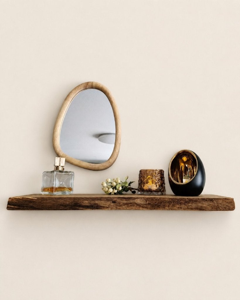 Zwevende eiken wandplank incl. montagepennen 57cm #164B, Houtatelier M.Y., Info@myhoutatelier.nl, Nieuw, Ophalen of Verzenden