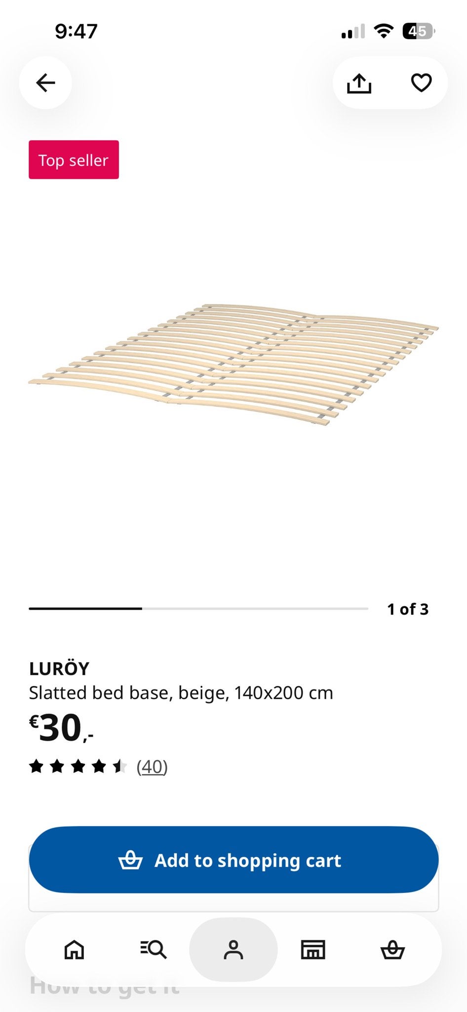 IKEA NEIDEN Bed frame pine 140x200 cm, Ophalen, Overige kleuren, Tweepersoons, 140 cm