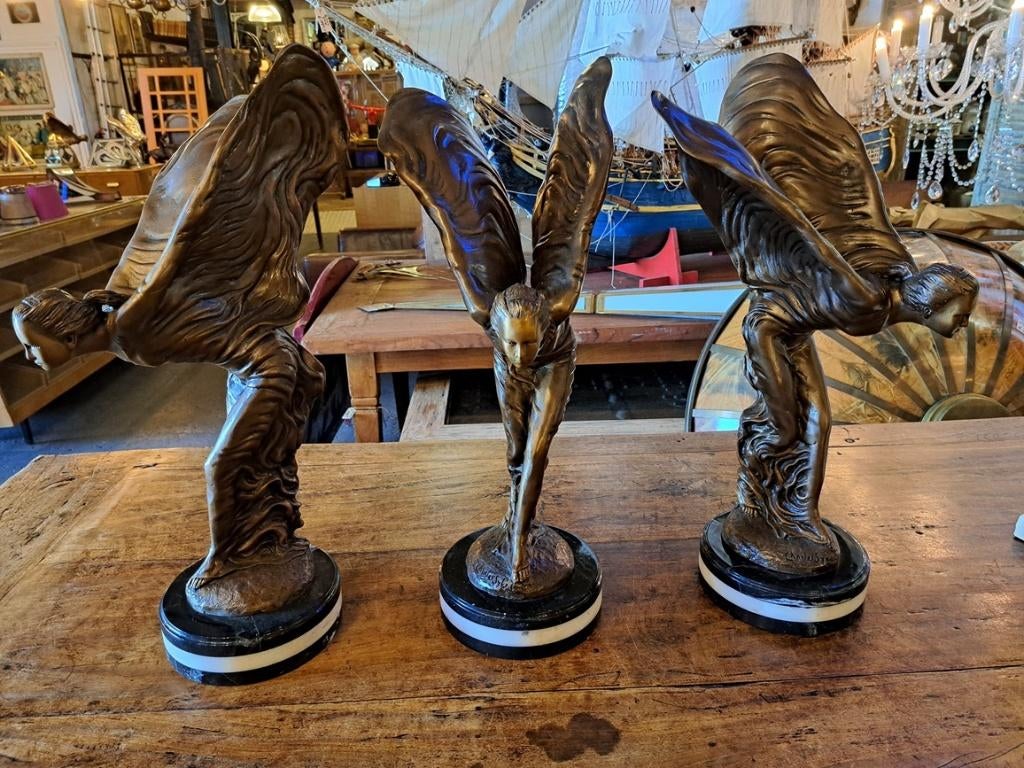 Brons Rolls Royce beeld op marmer voet 65 cm hoog erg mooi, Ophalen