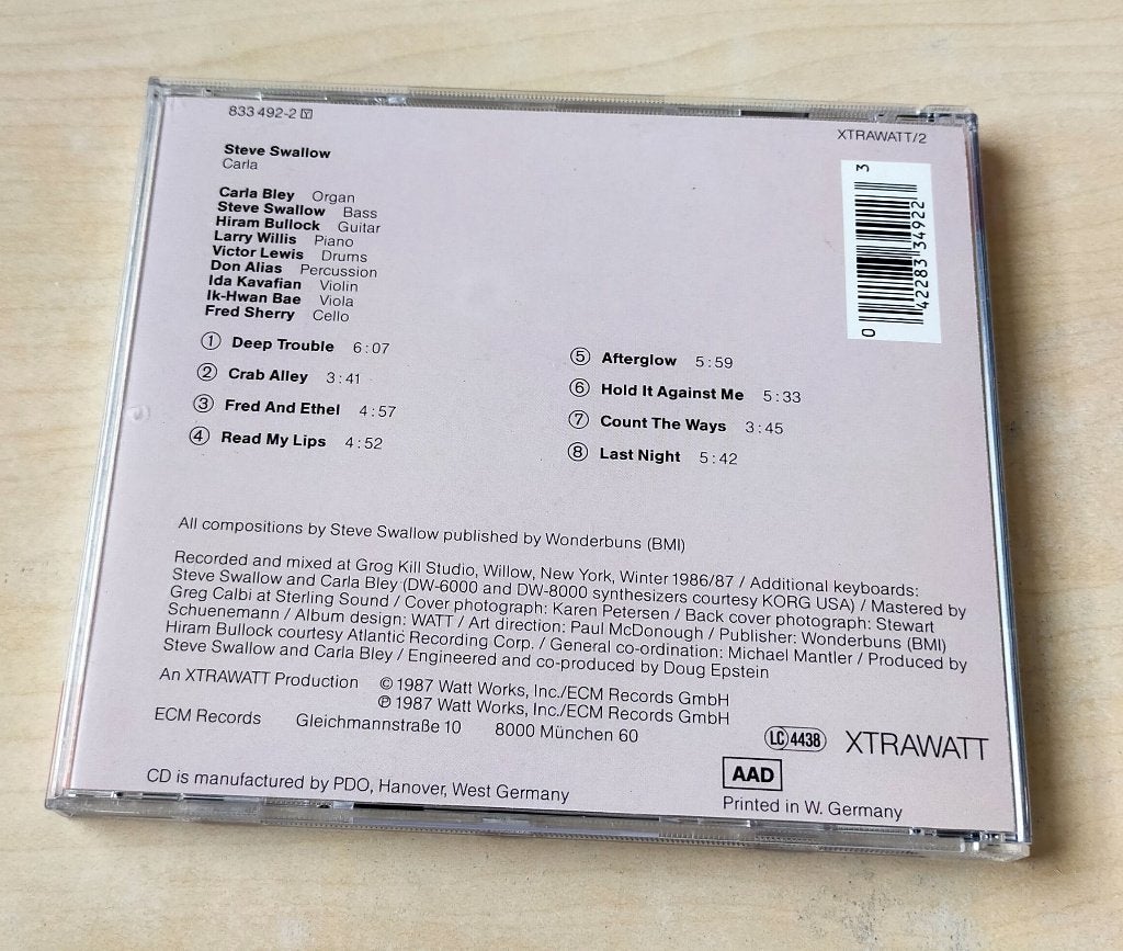 Steve Swallow - Carla CD 1987/200?, Ophalen of Verzenden, Zo goed als nieuw, Jazz