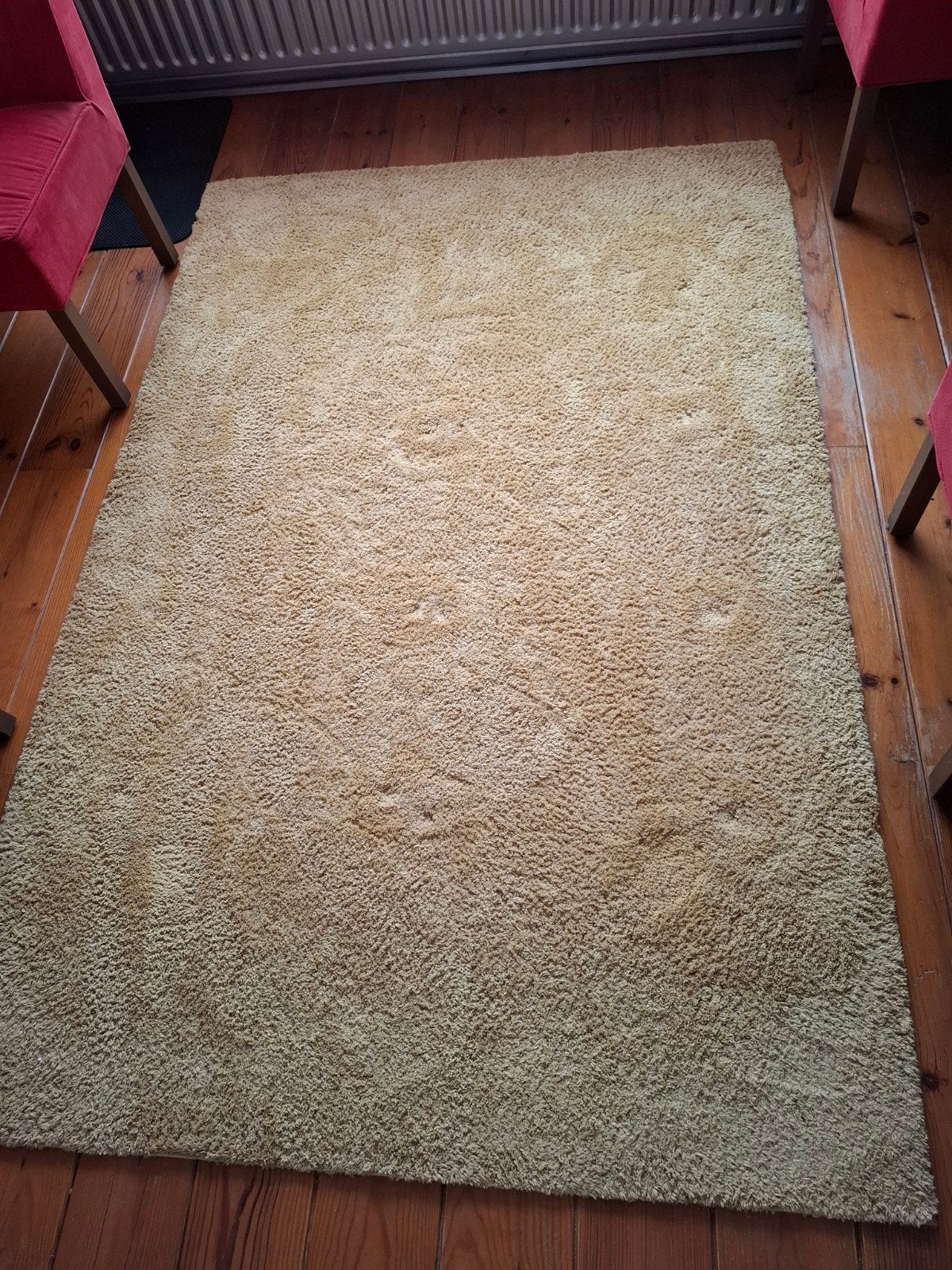 Vloerkleed wol 2x Okergeel 160x230, 50 p/s samen voor 80, Ophalen, Gebruikt, 150 tot 200 cm, 200 cm of meer