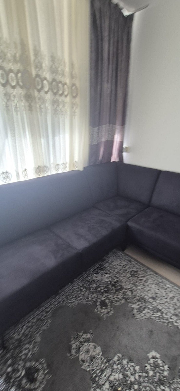 Ruime U-vormige hoekbank - Zwart/Antraciet - Comfortabel, Gebruikt, Hoekbank, 300 cm of meer, 75 tot 100 cm