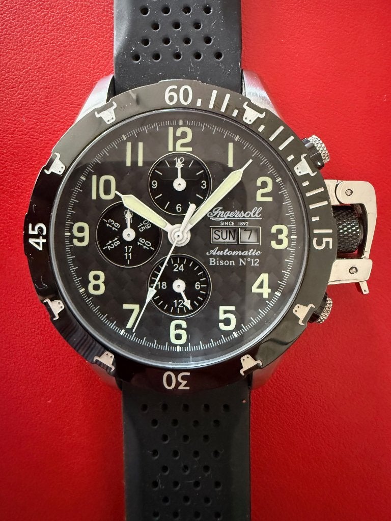 Ingersoll Automatic Bison No 12, Overige merken, Staal, Polshorloge, Kunststof