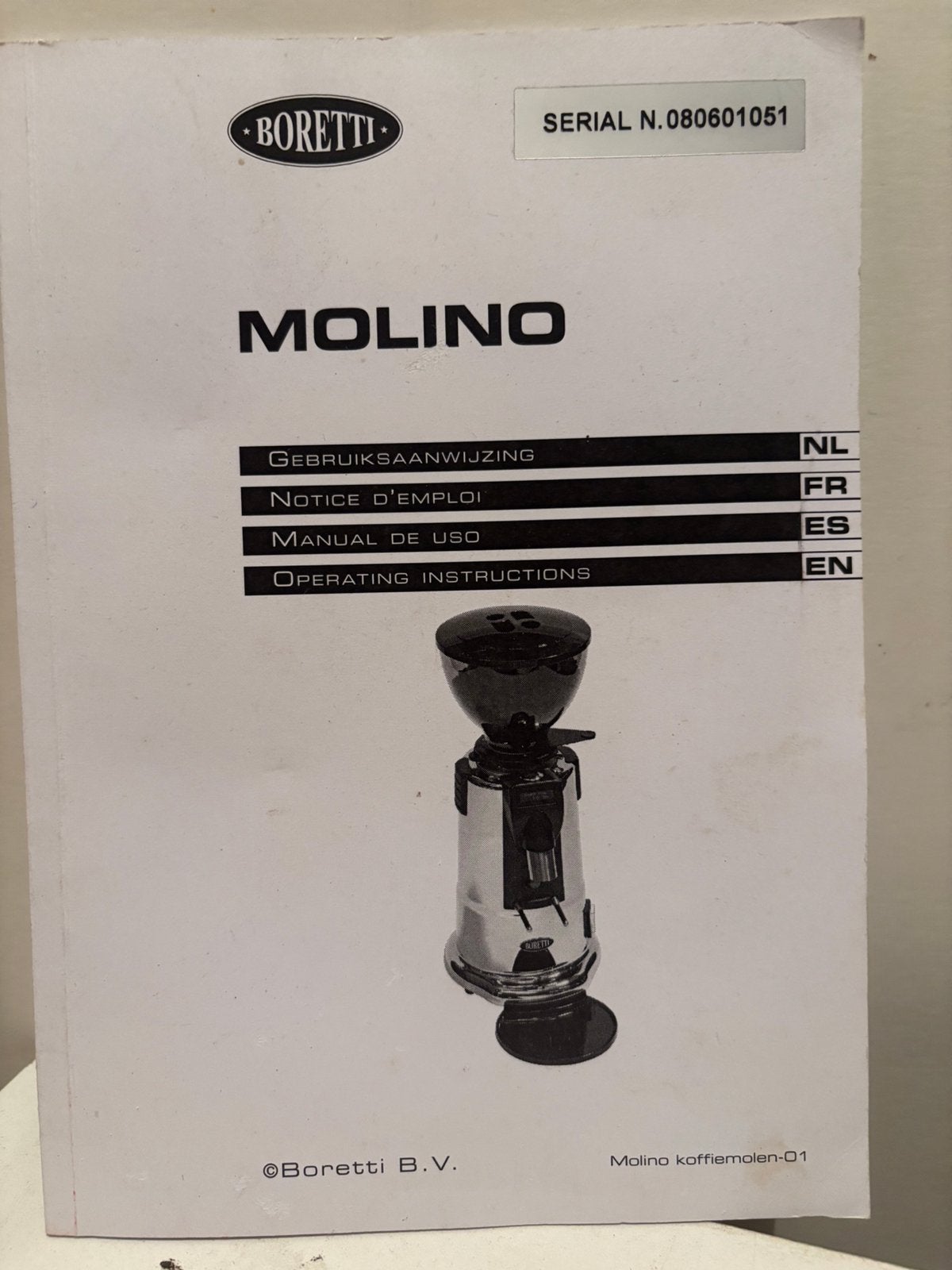 Boretti Molino Koffiemolen - Zo goed als nieuw, Overige modellen, 10 kopjes of meer, Zo goed als nieuw, Koffiebonen