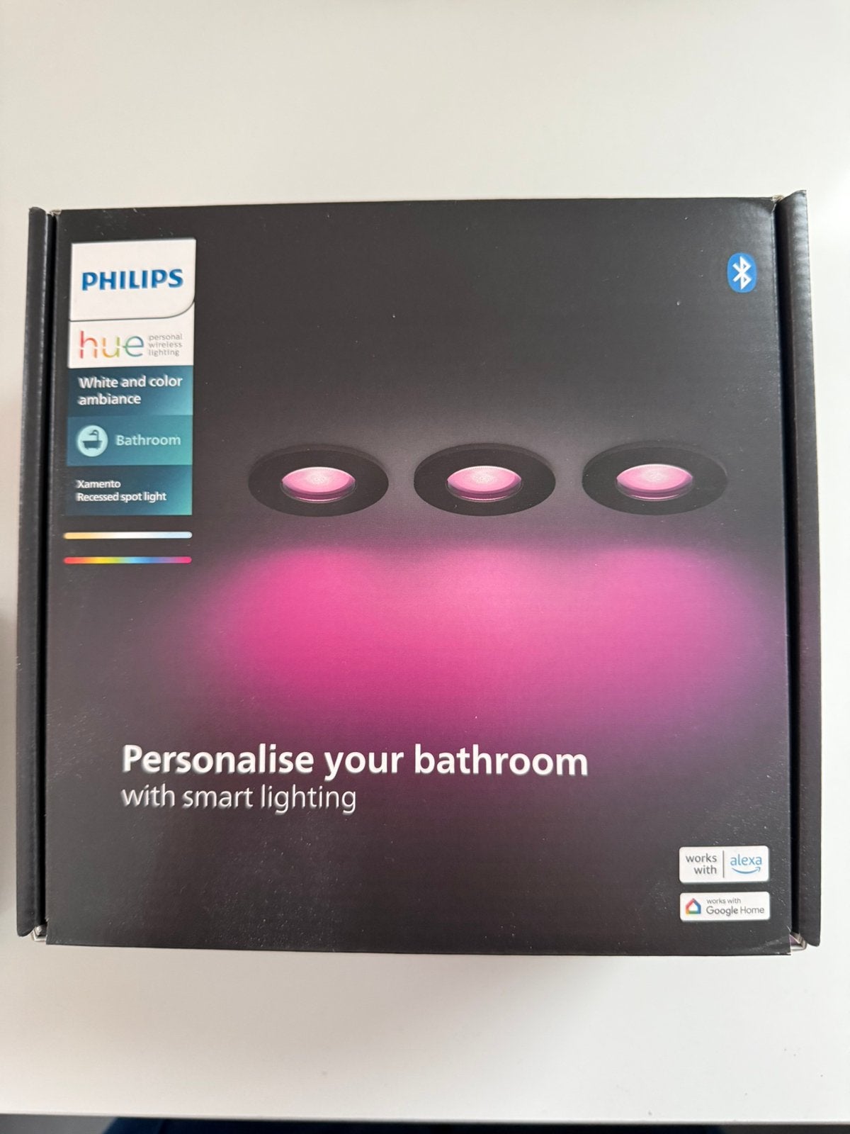 4x Philips Hue Xamento inbouwspots IP44, Led, Metaal of Aluminium, Nieuw, Ophalen of Verzenden