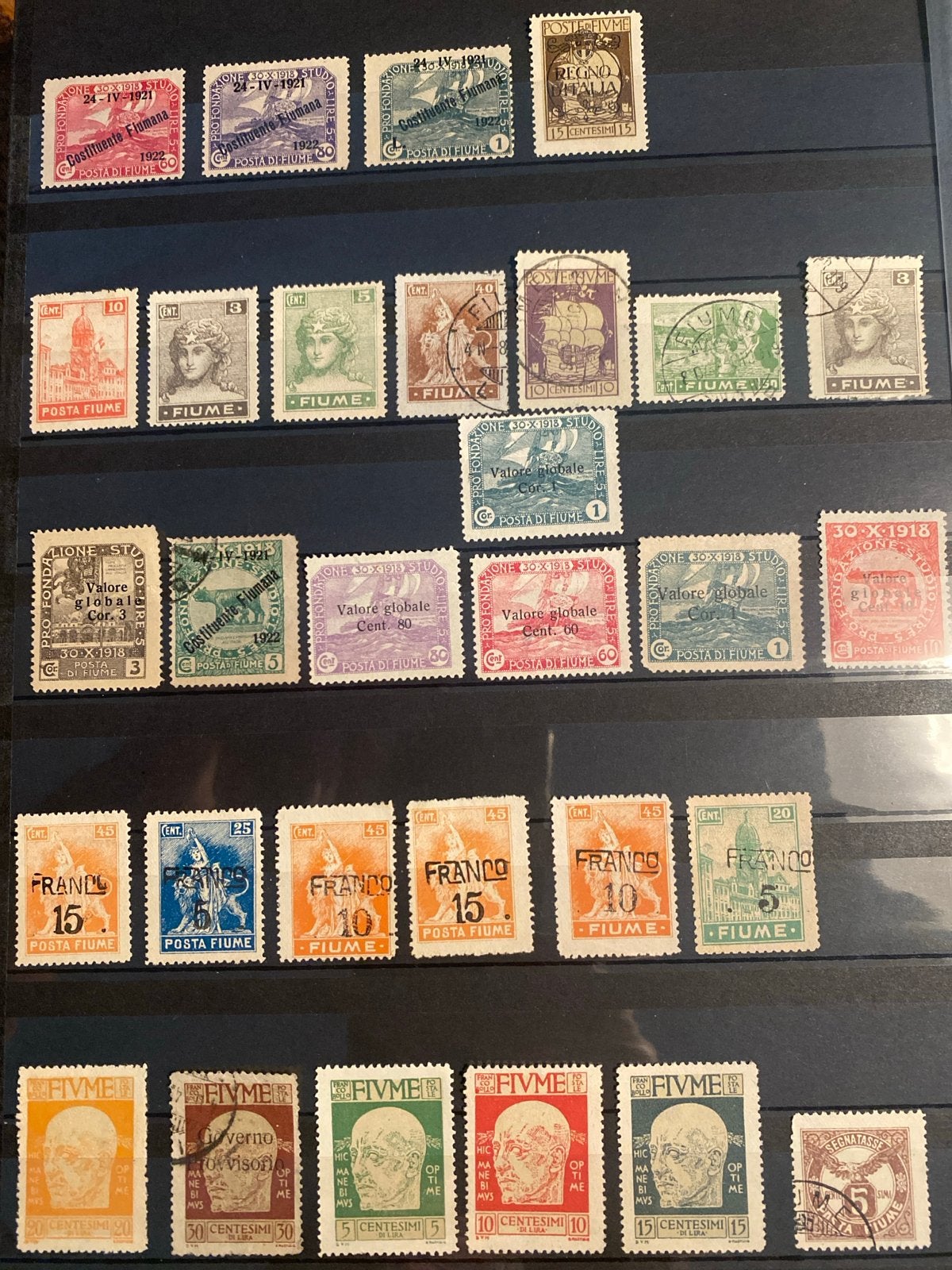 Collectie postzegels Fiume, diverse uitgaven, Ophalen of Verzenden, Overige landen, Gestempeld