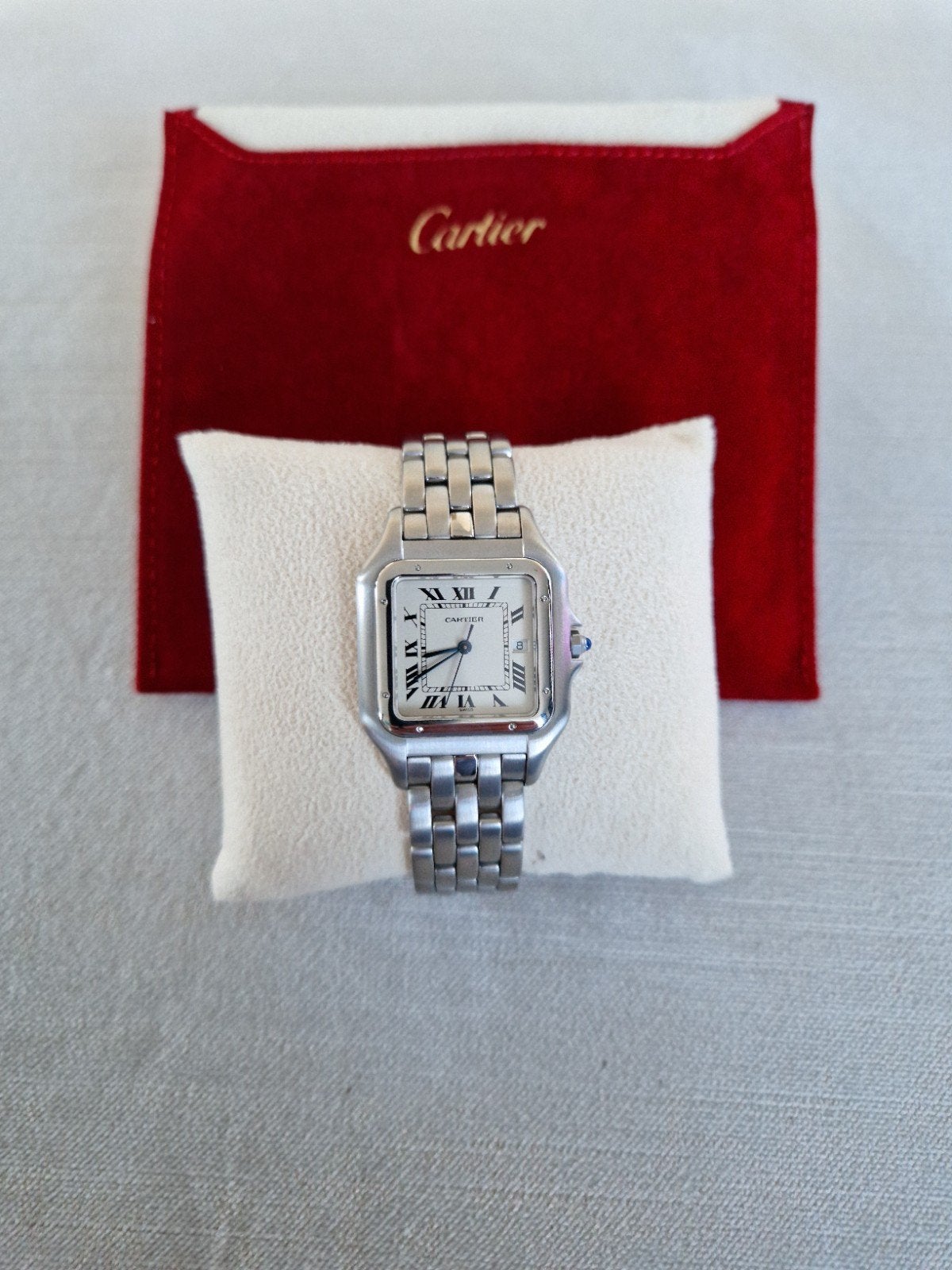 Cartier Panthère Polshorloge - Zo goed als nieuw, Sieraden, Tassen en Uiterlijk, Horloges | Heren, Staal, Staal, Polshorloge, Zo goed als nieuw