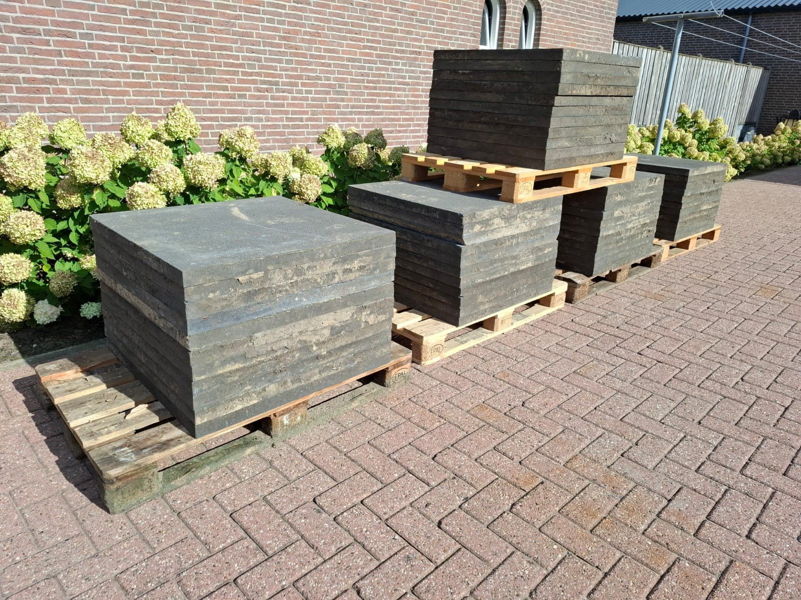 34 m² Oudhollandse Schellevis tegels 80x80 cm, Ophalen, Gebruikt, 10 m² of meer, Beton