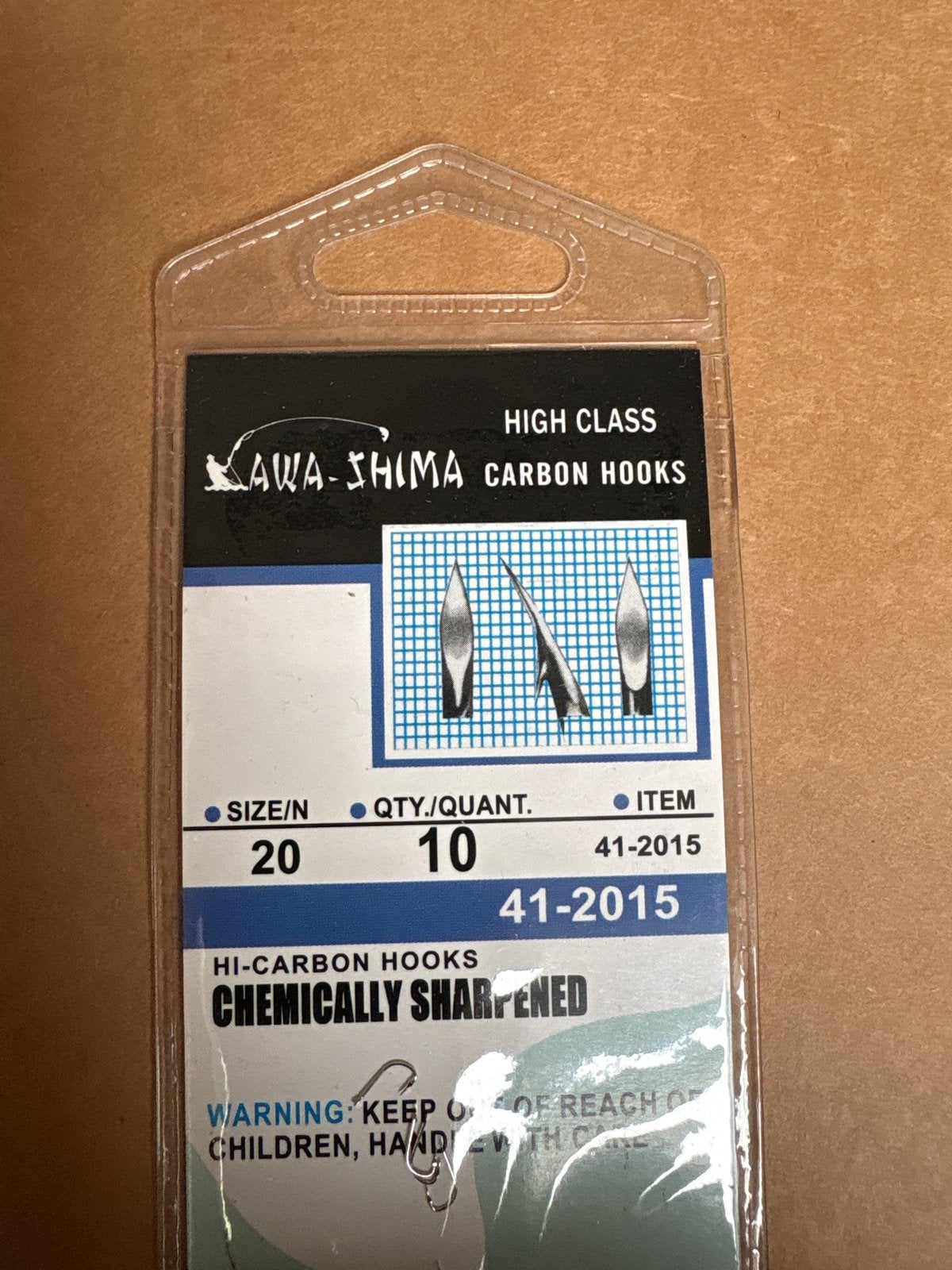 Kawa-Shima High Class Carbon Vishaakjes - Maat 20, 10 stuks, Ophalen, Nieuw, Haak