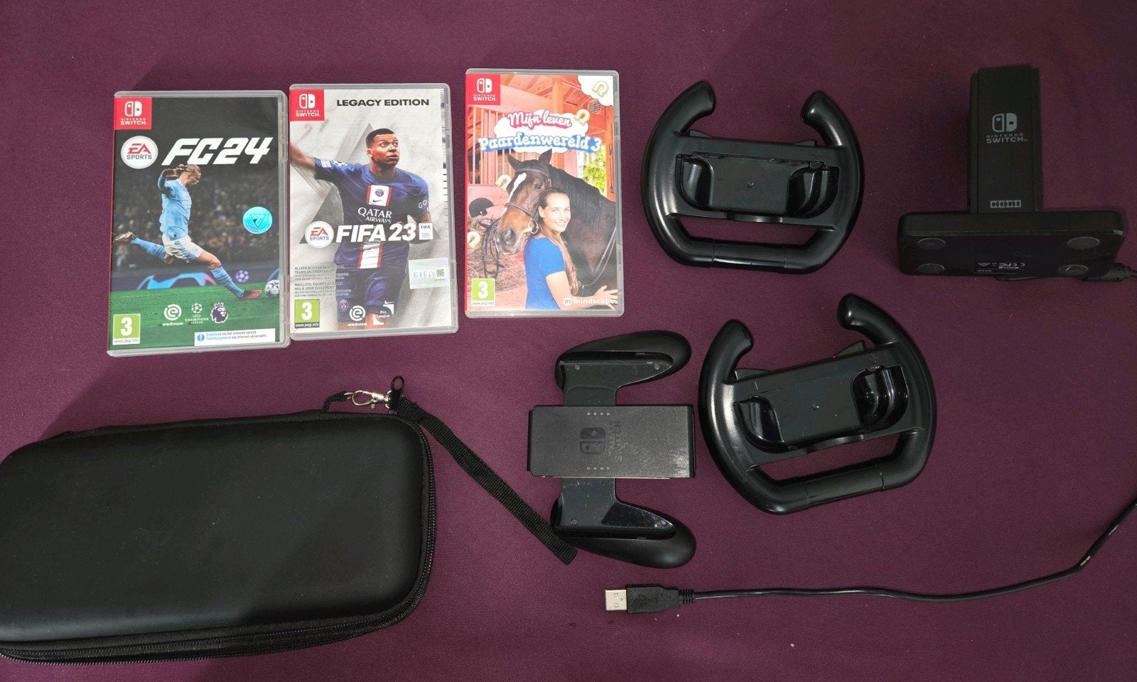 switch spellen en onderdelen. fifa FC 24 paardenwereld 3, Virtual Reality, Ophalen of Verzenden, Zo goed als nieuw, Eén computer