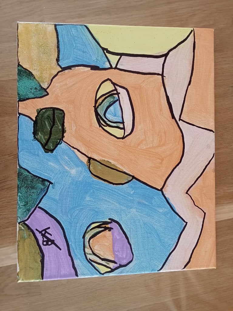 Schilderijtje, Antiek en Kunst, Kunst | Schilderijen | Klassiek, Ophalen, Abstract, Handgeschilderd, Overige onderwerpen