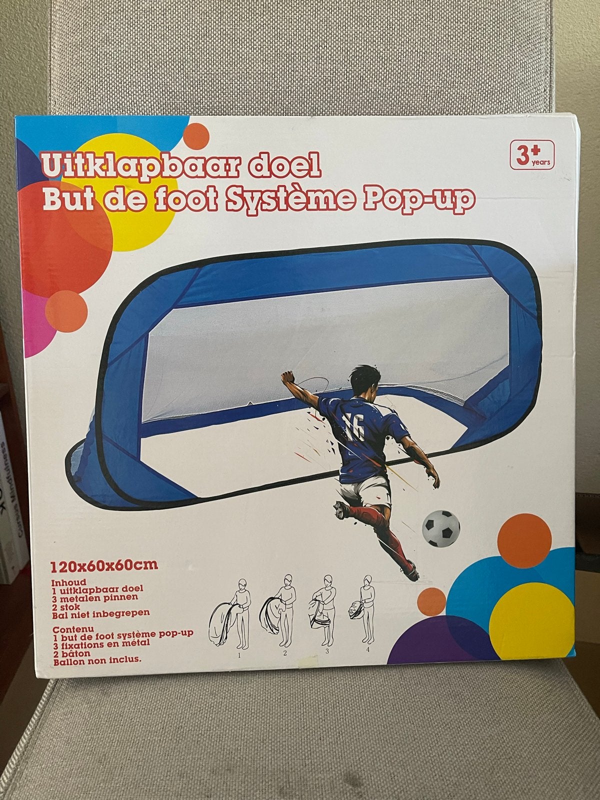 Uitklapbaar Voetbaldoel Pop-up 120x60x60cm, Ophalen, Nieuw, Overige typen