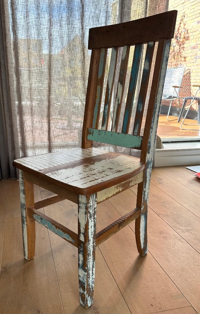 eetkamer stoelen steigerhout, Ophalen, Overige kleuren, Landelijk,modern, Zo goed als nieuw