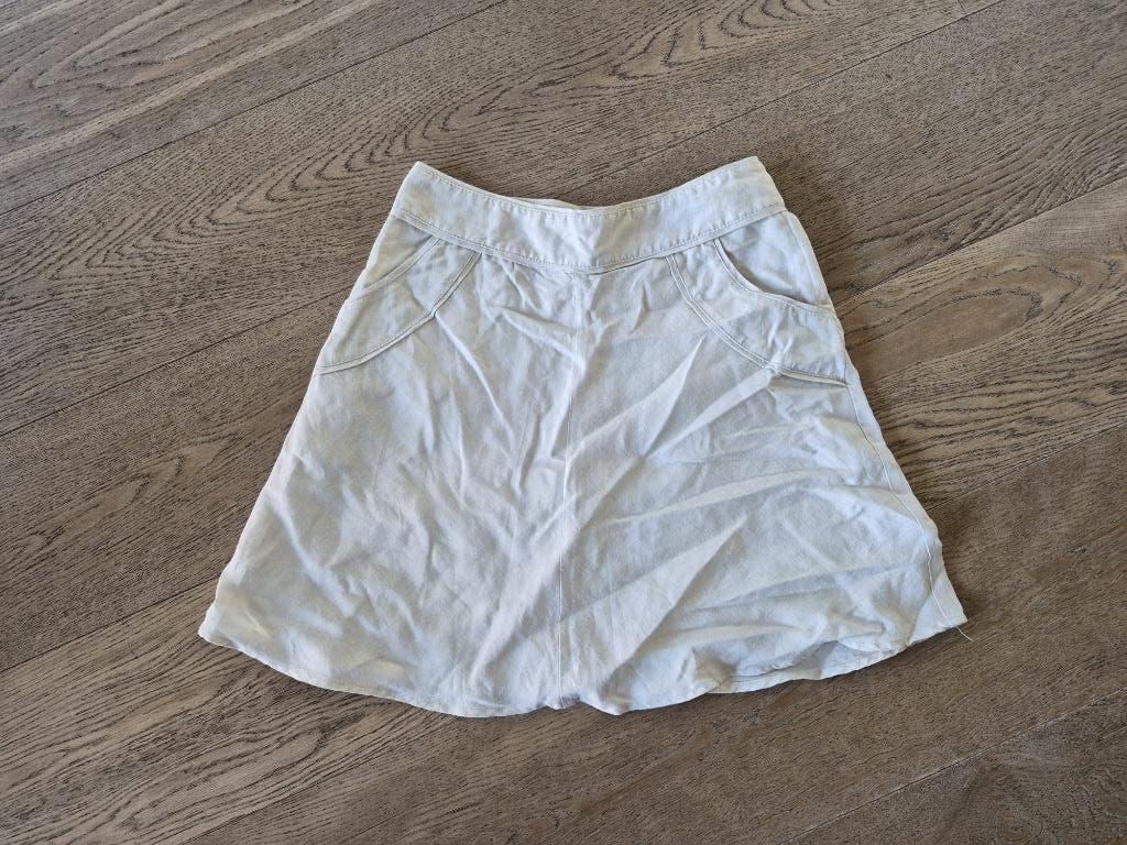 Linnen rok wit H&M maat 34, H&M, Wit, Ophalen of Verzenden, Zo goed als nieuw
