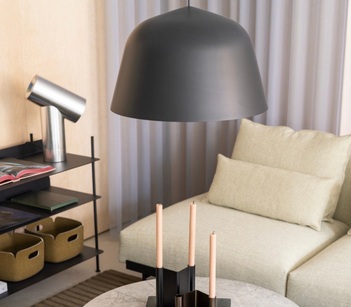 MUUTO Ambit hanglamp 15272 Antraciet 40cm, Ophalen, Zo goed als nieuw, Metaal, Minder dan 100 cm