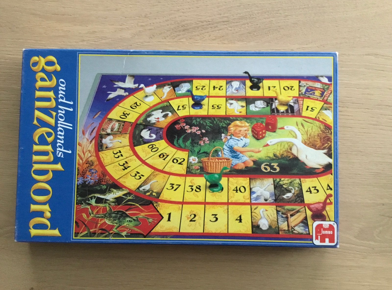 Ganzenbord compleet., Ophalen of Verzenden, Minder dan 500 stukjes, Zo goed als nieuw