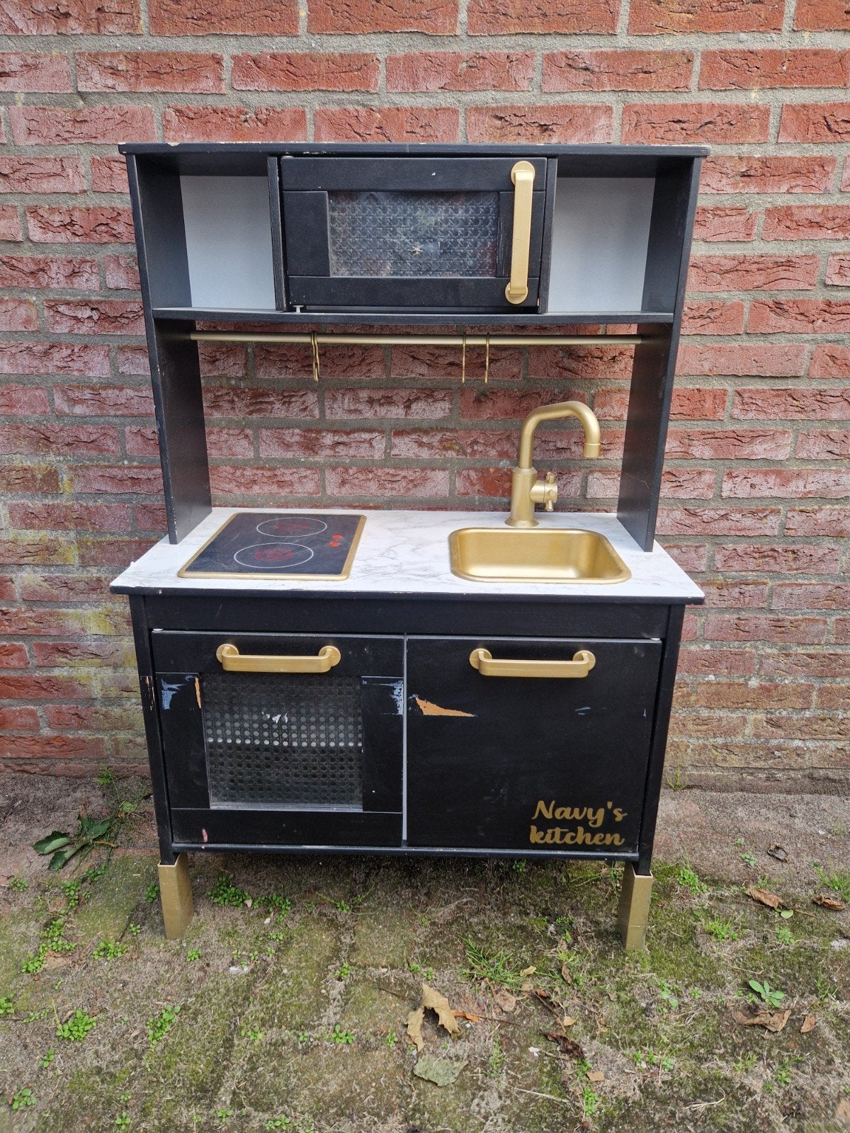 Speelkeuken  - Zwart met goud, Ophalen of Verzenden, Gebruikt, Knutselen