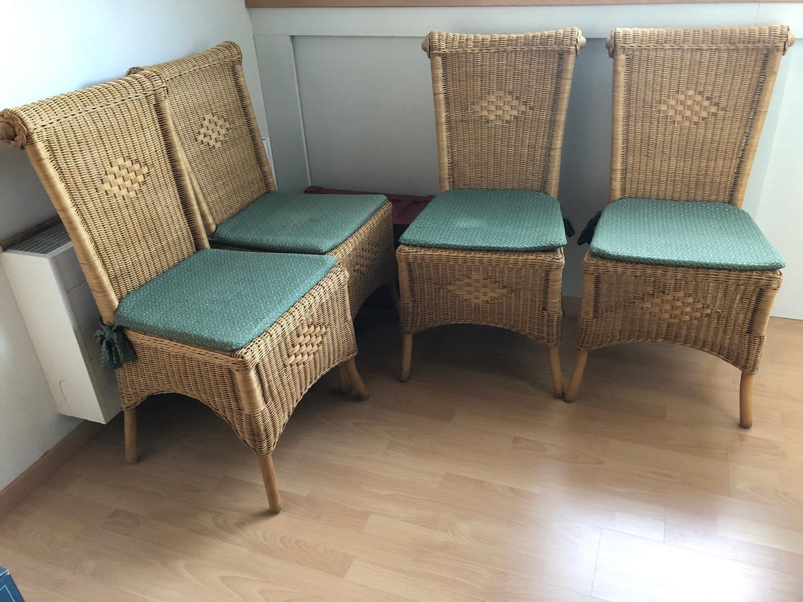 Rieten eetkamerstoelen, Huis en Inrichting, Stoelen, Ophalen, Gebruikt, Bruin, Riet of Rotan