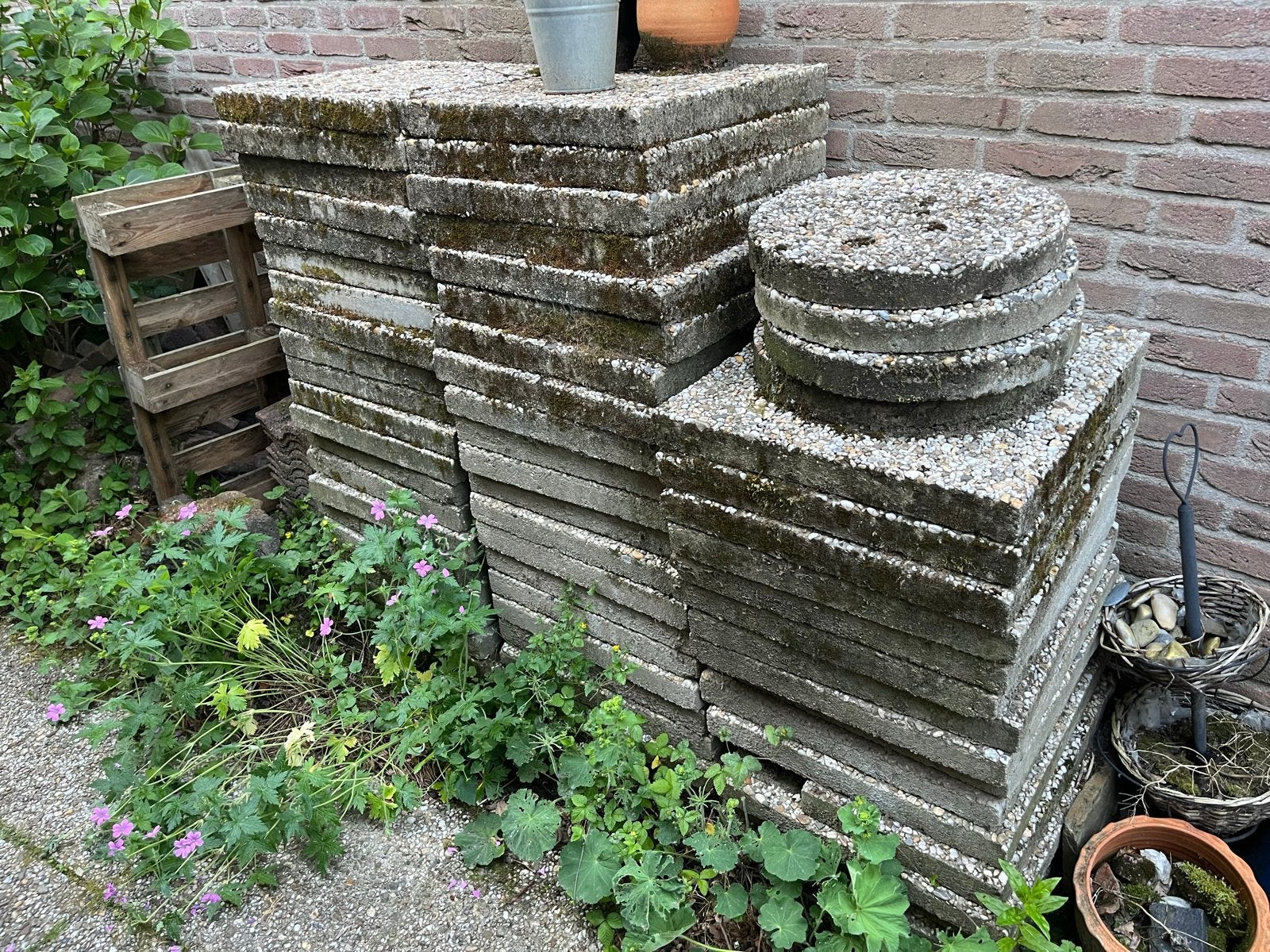 Gebruikte terrastegels en ronde tegels, Ophalen, Gebruikt, 10 m² of meer, Beton