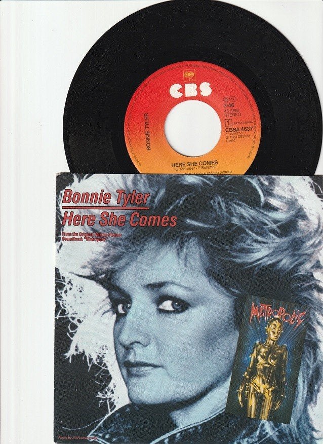 BONNIE TYLER    -    HERE SHE COMES    ////    TIME    [7''], Cd's en Dvd's, Vinyl | Pop, 7 inch, Zo goed als nieuw, Overige typen