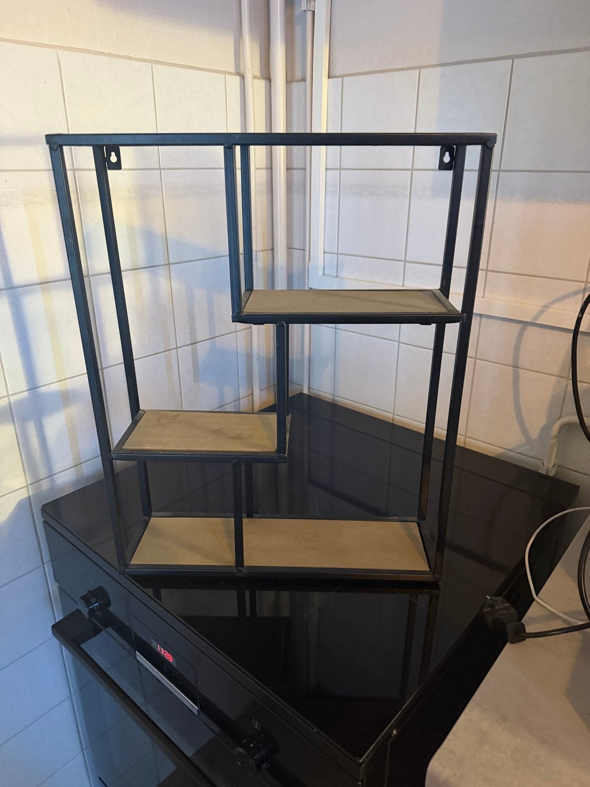 Modern wandrek met houten planken, Ophalen of Verzenden, Gebruikt