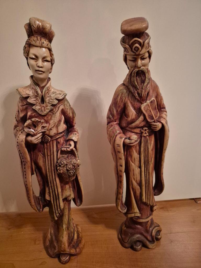 Groot Chinees keizerspaar, 60 cm, polyresin, Antiek en Kunst, Ophalen