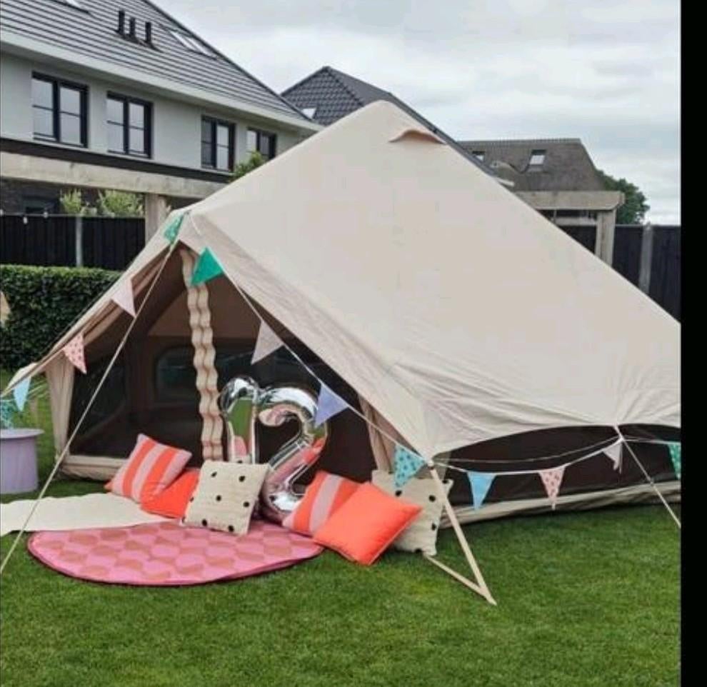 Sfeervolle Sahara Air Bell tent huren voor elk avontuur!, Caravans en Kamperen, Tenten, Ophalen of Verzenden