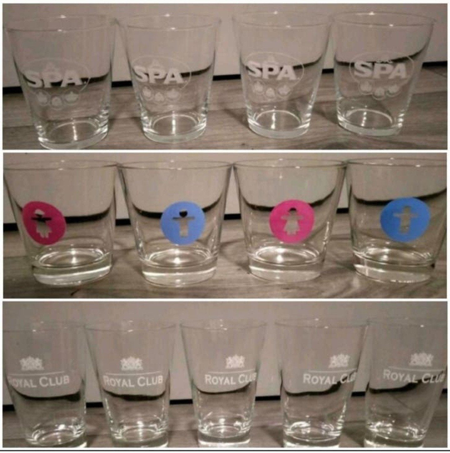 Spa Royal Club branded glasses, 13 pieces in total, for 5 eu, Verzamelen, Ophalen of Verzenden, Overige typen