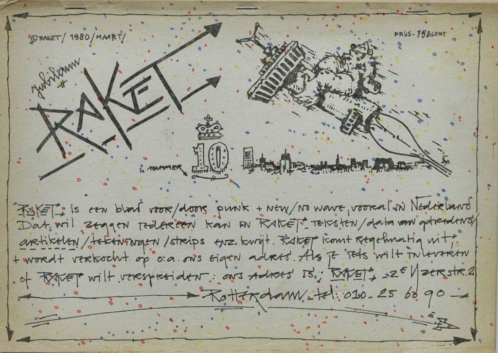 Raket no. 10 (1980) Rotterdam Dutch punk fanzine, Verzenden, Gelezen, Overige typen