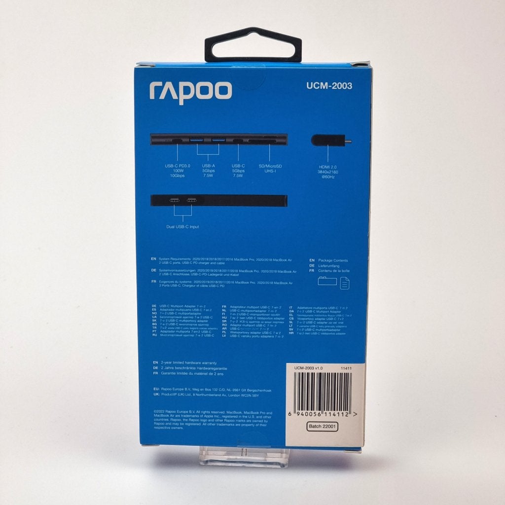 Rapoo USB-C Multiport Adapter 7 in 2 | Nieuw in doos, Flex Ltd., Nieuw, https://flex.com/contact-us, Nobelstraat 10, 5807 GA Oostrum LB, Limburg, Nederland