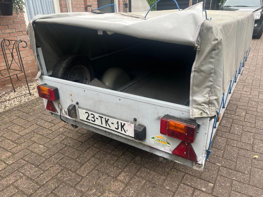 Aanhangwagen met huif, Auto diversen, Aanhangwagen-onderdelen, Ophalen, Zo goed als nieuw