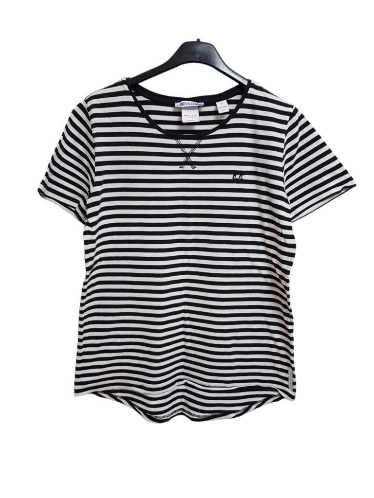 Super stoer zwart/wit NIK&NIK shirt maat 16/176., Kinderen en Baby's, Kinderkleding | Maat 176, Nik&Nik, Zo goed als nieuw, Shirt of Longsleeve