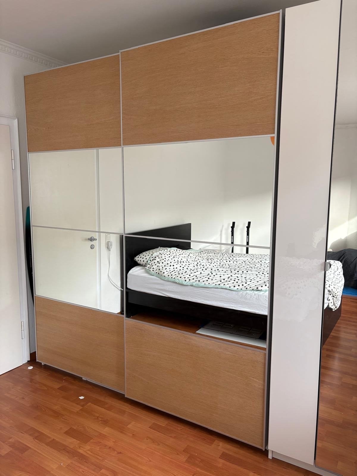 IKEA PAX Schuifdeuren (200x236 cm) - Eikenlook/Spiegel, Ophalen, 200 cm of meer, Zo goed als nieuw, Minder dan 25 cm