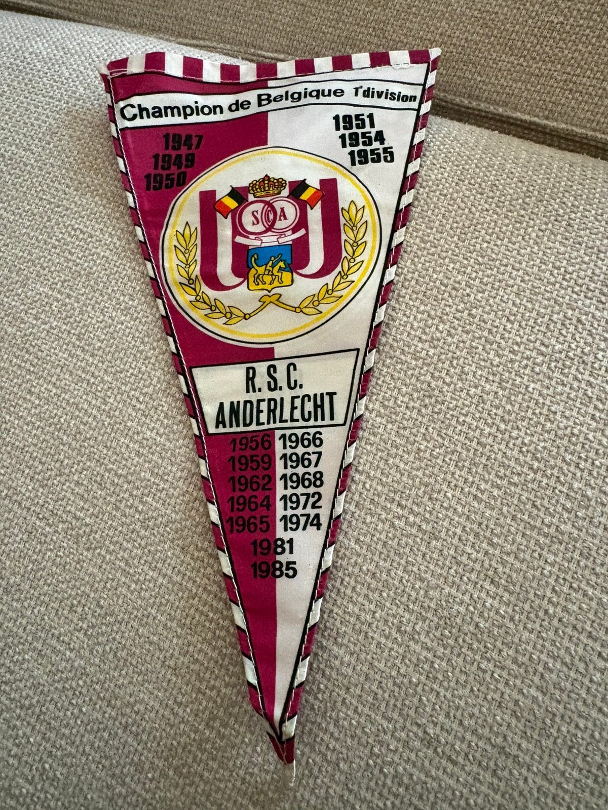 Vintage R.S.C Anderlecht, Diversen, Ophalen of Verzenden, Gebruikt