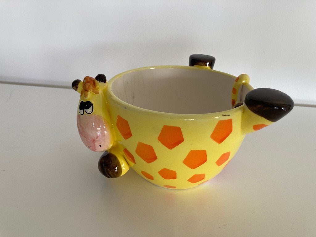 Leuke giraffe kom - ideaal voor kinderen, Gebruikt, Overige merken, Keramiek, Ophalen of Verzenden
