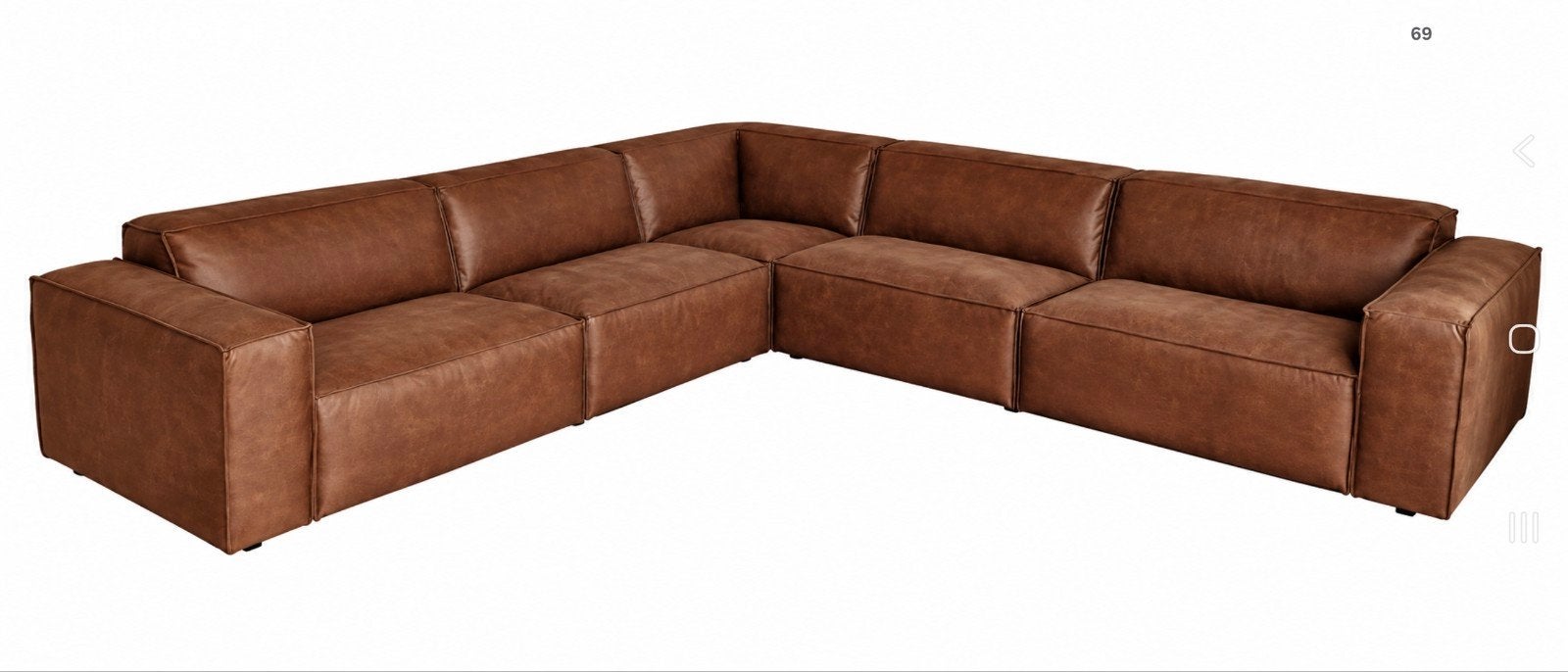 Leren hoekbank 3x3m - Modulair en comfortabel, Ophalen, 300 cm of meer, Leer, Zo goed als nieuw