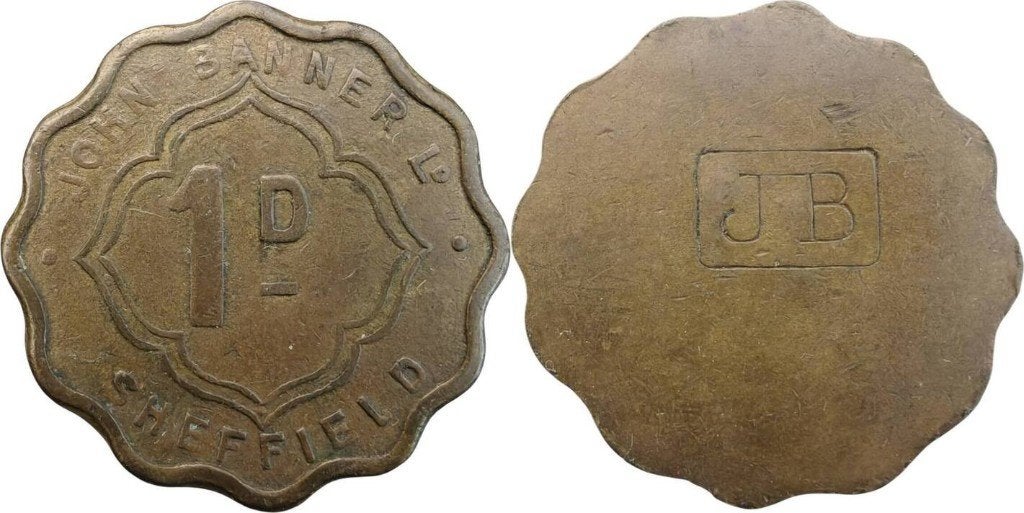 Penny token, Sheffield, John Banner Ltd, Postzegels en Munten, Ophalen of Verzenden, Overige landen, Losse munt